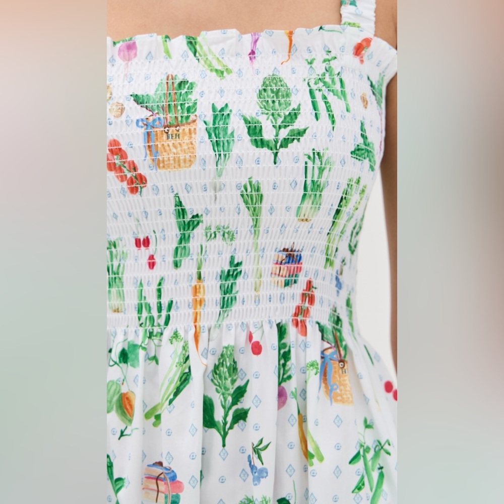 NWT Hill House Anjuli Nap Dress In Farmers Market White Smocked - Picture 5 of 10
